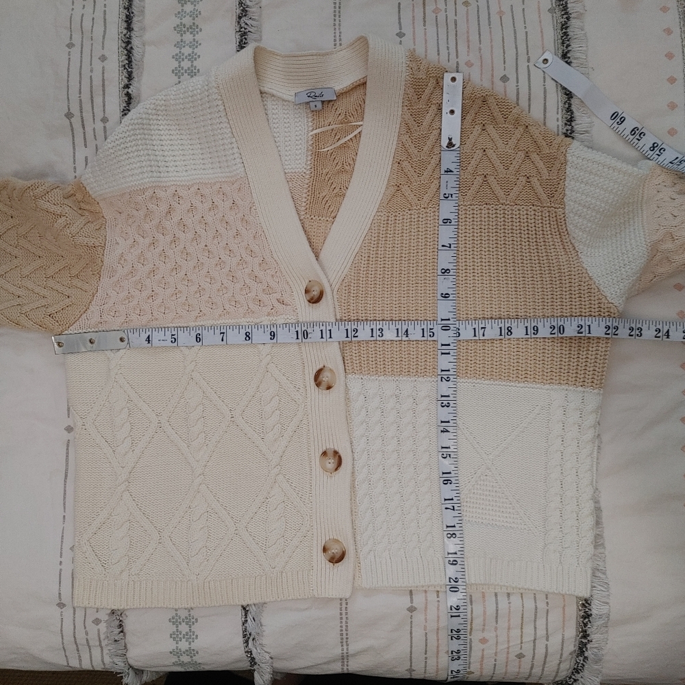 Rails Reese patchwork Cable knit cardigan size S - Picture 15 of 15